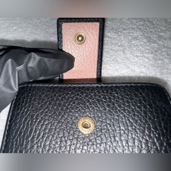 GUCCI MARMONT Bow GG Black Leather BI-FOLD WALLET - Picture 11 of 15